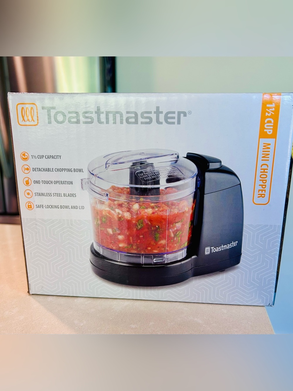 New in box Toastmaster Black Mini Chopper - 1½ Cup Compact Food Processor